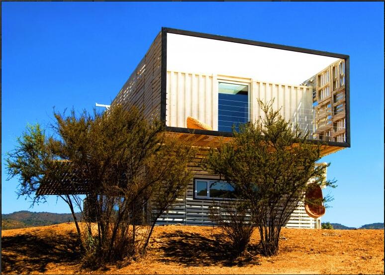 Shipping container storage for Modern Container Home