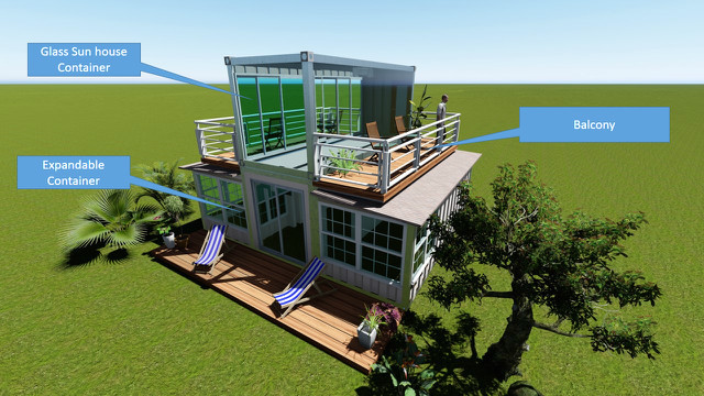 folding and opening container house -L
