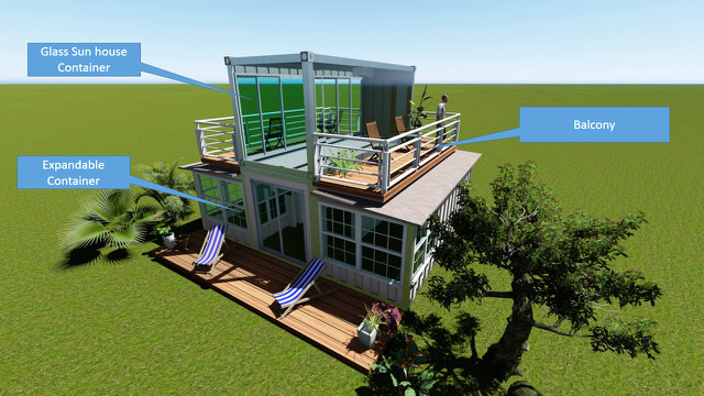 Steel prefab building expandable container houses for sale